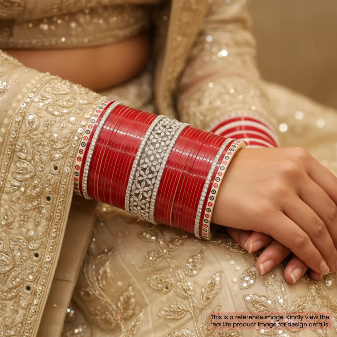 Pure Pearl Glamorous Diamond Dark Red Chooda