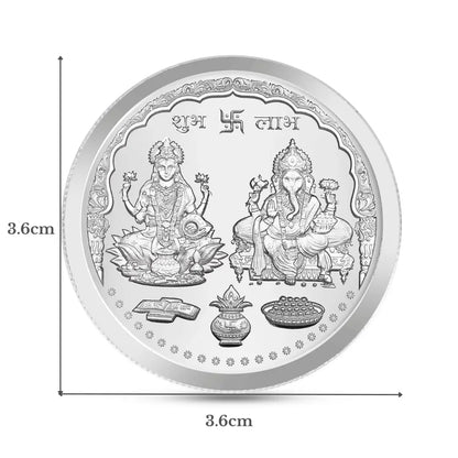 999 Pure Laxmi Ganesh 20 Silver Coin Set With Red Box