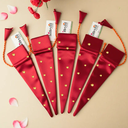 Chotteylal and Sons Heritage Red Stone Satin Heritage Mehndi Cone Holder