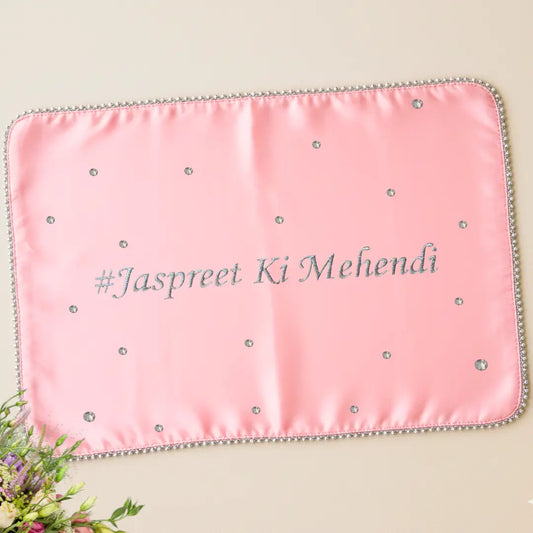 Baby Pink Mehndi Mat Customizable With 1 Line Text