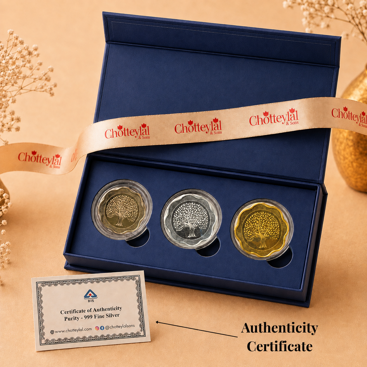 Shubh Deepawali - 6g Banyan Tree Floral Set - Add Logo/Message
