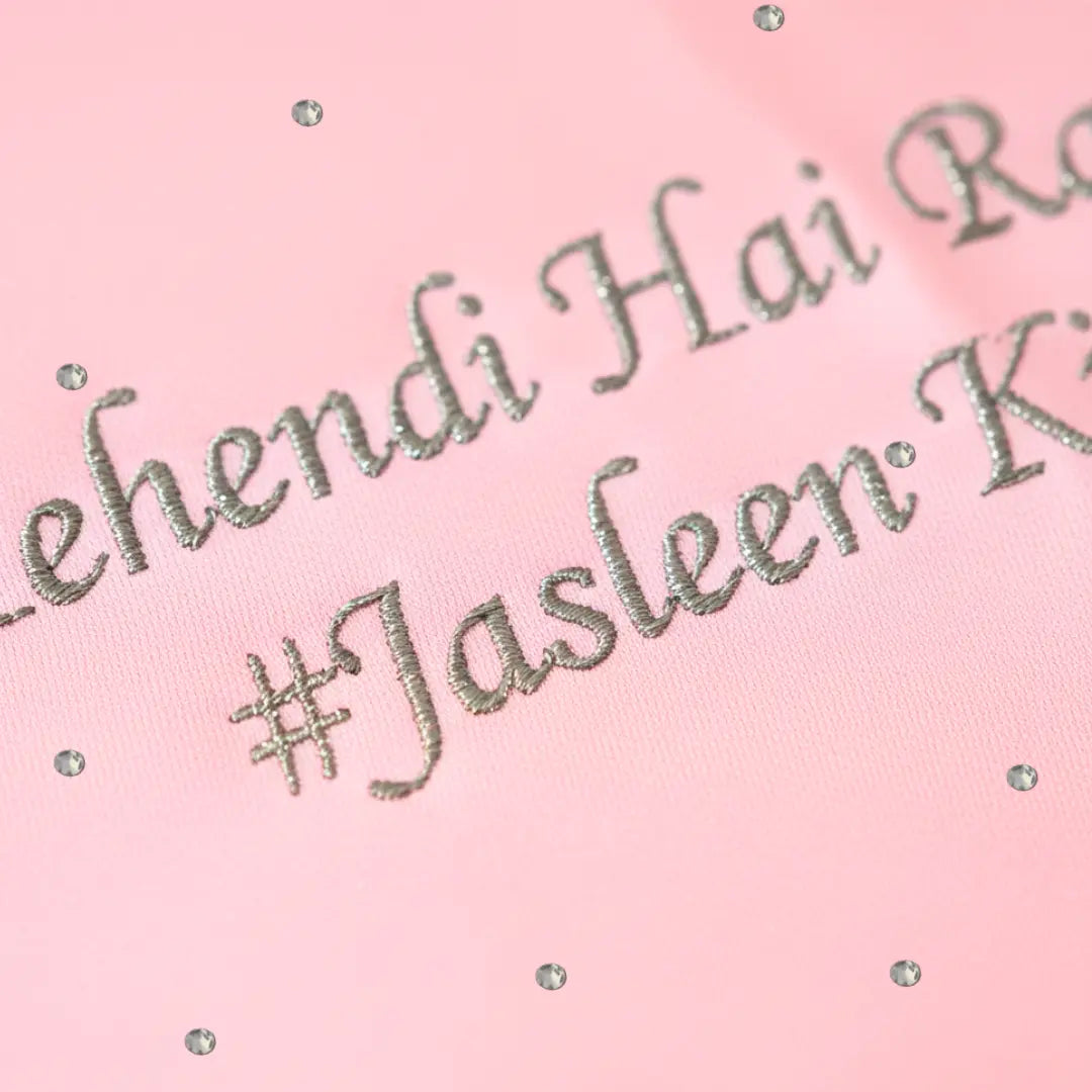 Baby Pink Mehndi Mat Customizable With 2 Line Text