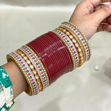 Pure Pearl Exquisite Kundan Maroon Chooda