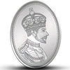 MMTC King, Silver Finish, Oval Shape, Single (50 Gram), 999 Purity Silver Coin - Ready To Ship