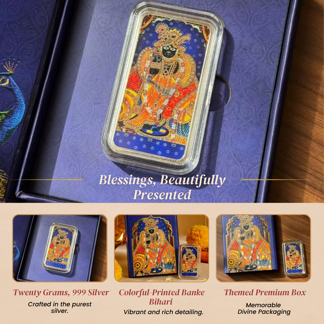 Banke Bihari Ji 999 Pure 20 g Silver Coin with Premium Gift Box