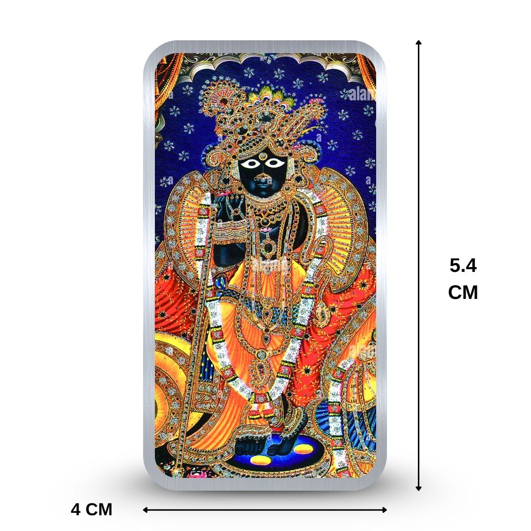 Banke Bihari Ji, Bar Shape, 10 gm, 999 Silver Coin Box Set