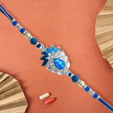 Men's Rakhi -  Blue Stone Blue and Silver Beads