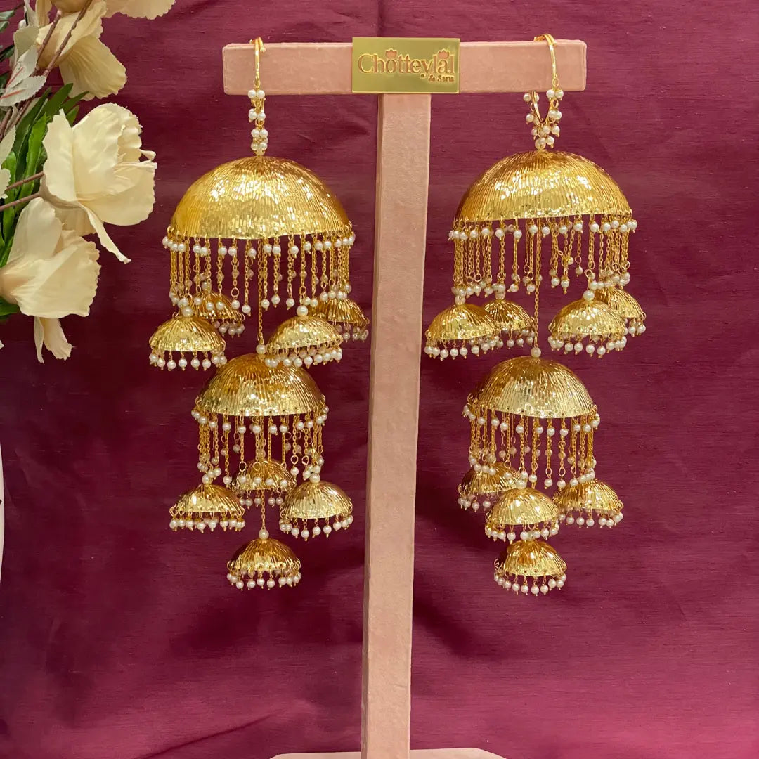 Royal Radiance - Royal Pink Chooda Set & Jal Mahal Golden Kaleera