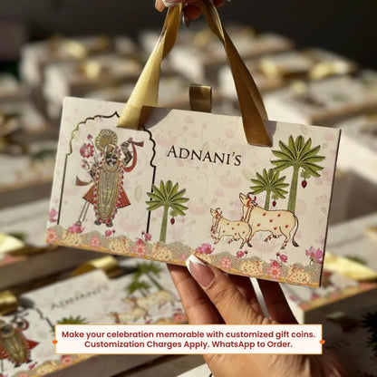 Ashirwaad Two Elephant Design, Rose Gold Finish, Dollar Shape, 20 gm Each , 999 Silver Coin Box Set – Ready to Ship