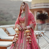 Royal Radiance - Royal Pink Chooda Set and Jal Mahal Golden Kaleera