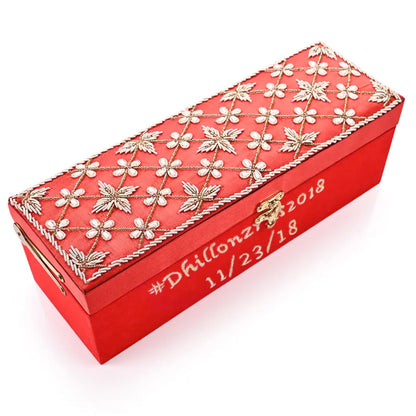 Customised Red velvet Chooda Box  | chura box