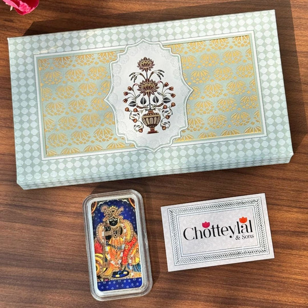 Banke Bihari Ji, Bar Shape, 20 g, 999 Silver Coin Gift Set