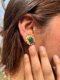 Enchanted Emerald Polki Studs in Sterling Silver