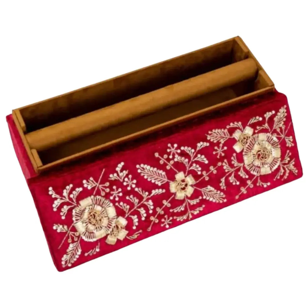 Maroon Velvet Chooda Box | chura box