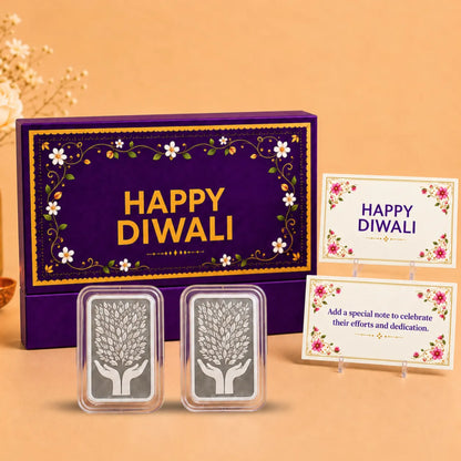 Signature Happy Diwali 5g+5g Lotus Coin Set - Add Logo/Message