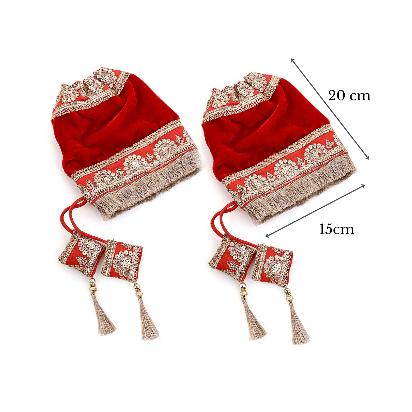 Zari Lace & Tassels Red Velvet Chooda Cover