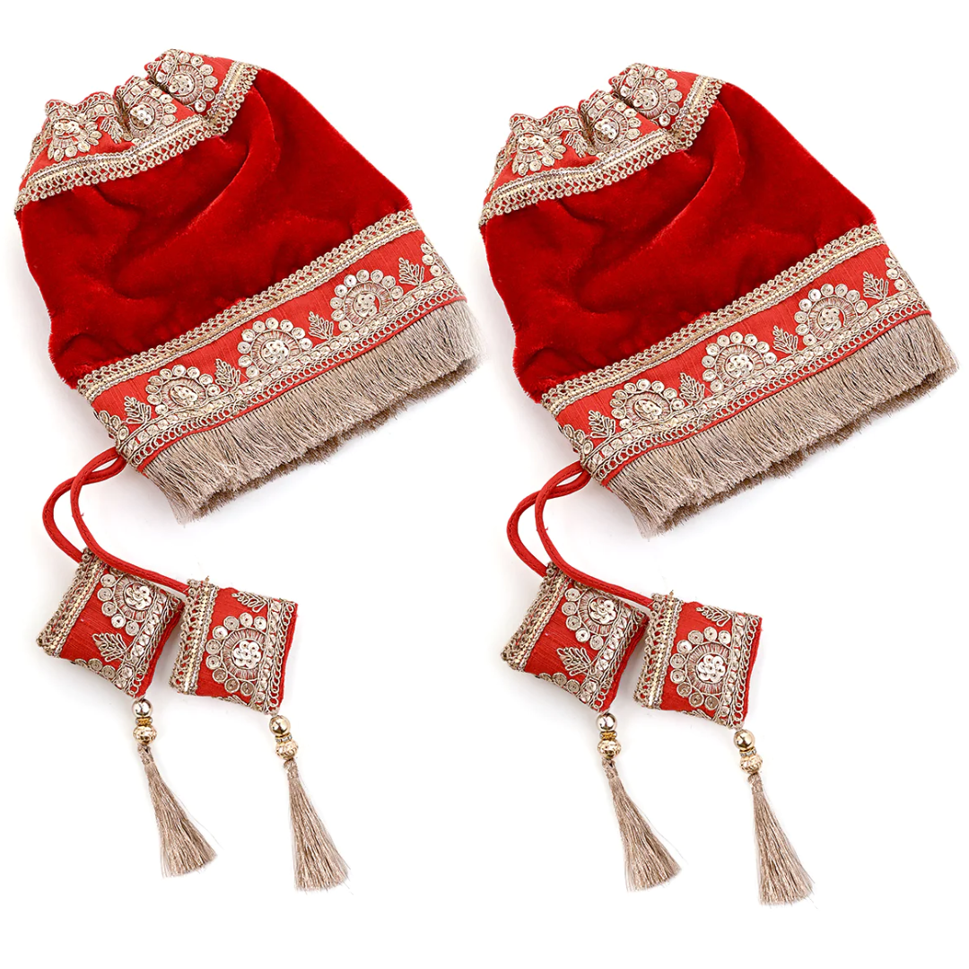 Zari Lace & Tassels Red Velvet Chooda Cover