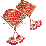 Criss Cross Lace & Tassels Red Chooda Cover