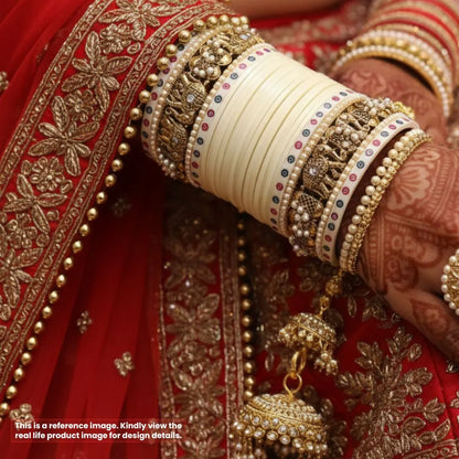 Classic Ivory Bridal Bangles with Heritage Charm