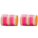 Hand Finished Pink Chooda for Bride/Dulhan with Shimmer Bangles