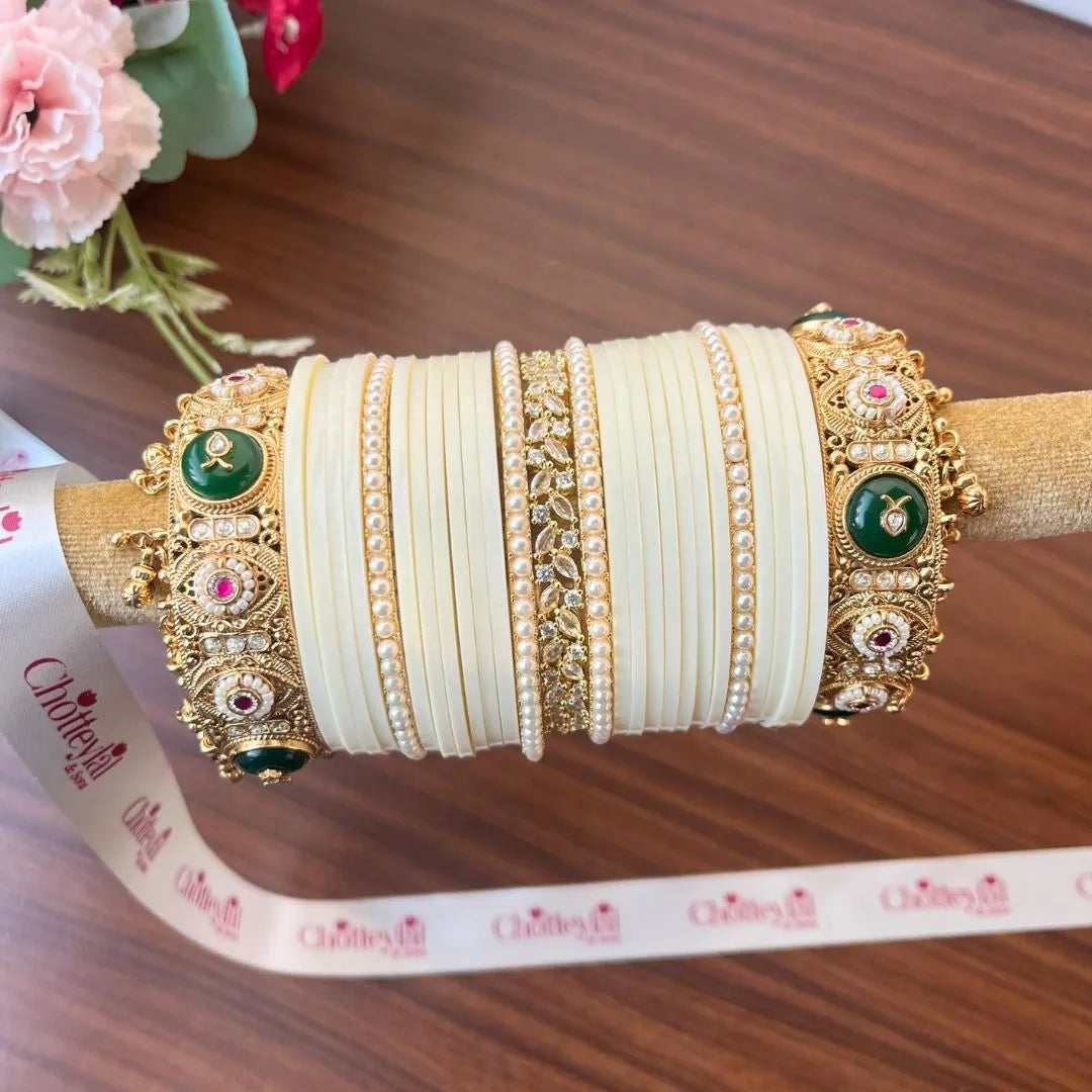 Ivory Elegance: Premium Chooda for Brides