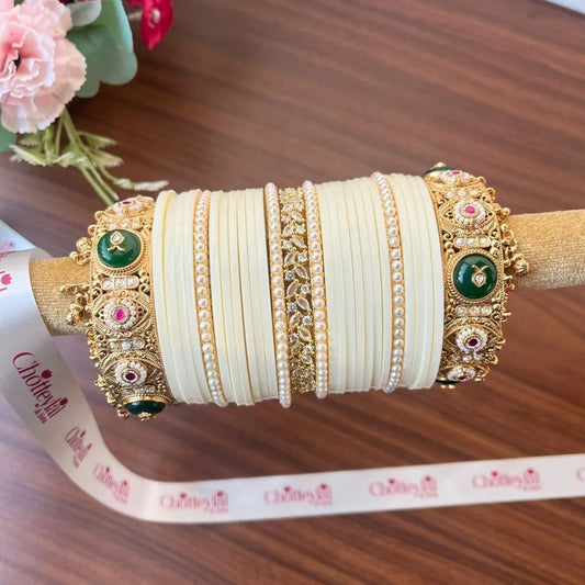 Ivory Elegance: Premium Chooda for Brides