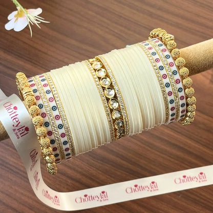 Traditional Ivory Chooda for Regal Wedding Look