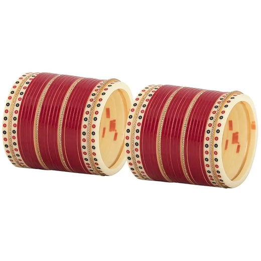 Semi Pearl Graceful Dark Red Chooda Set of 21 - Ships Immediately
