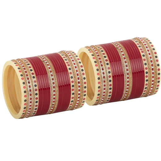maroon bridal chura