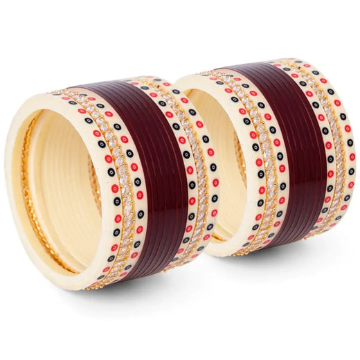 dark maroon bridal chura