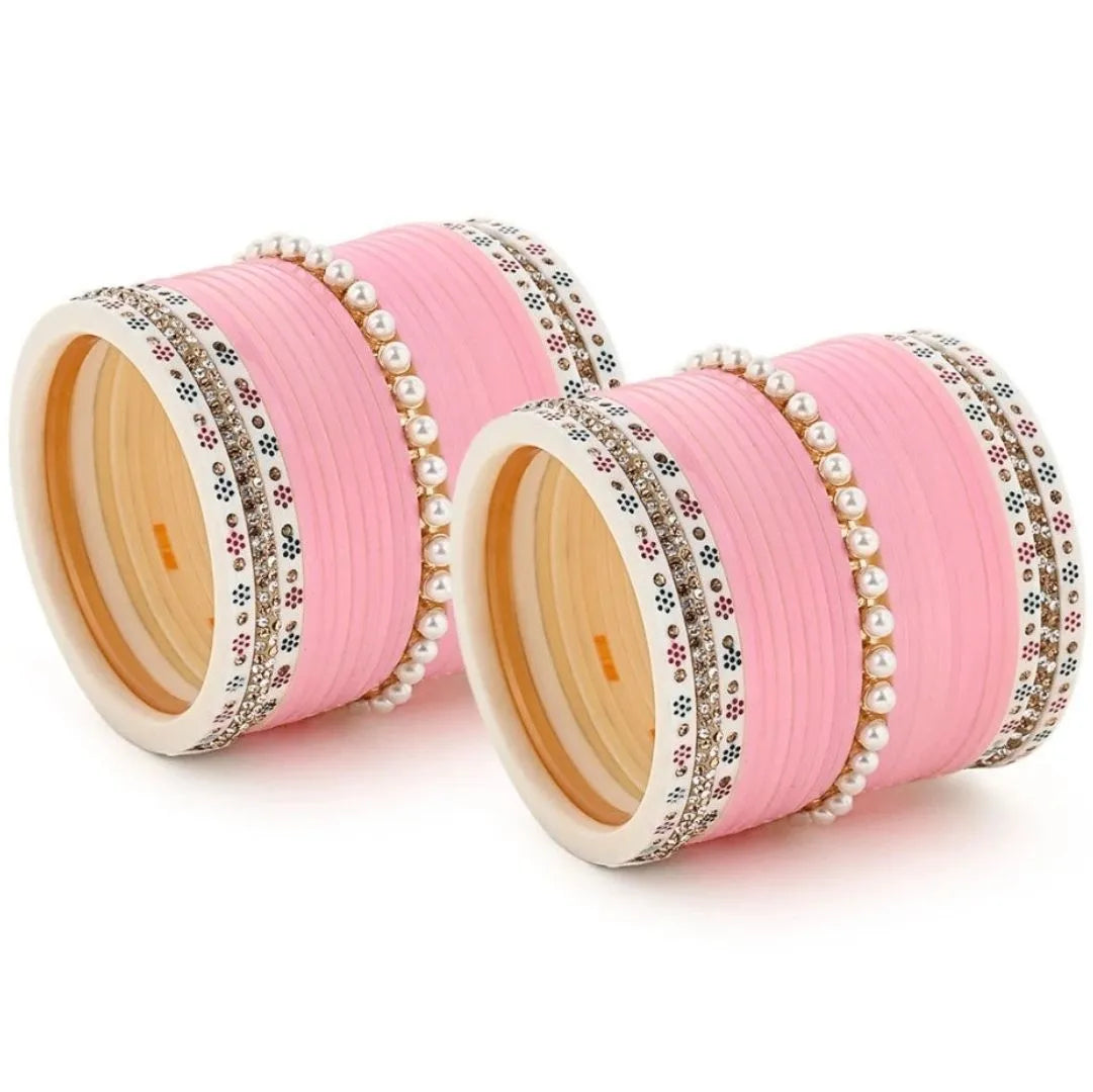 Semi Pearl Pink Bridal Chuda | Chura | Chooda