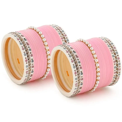 Semi Pearl Pink Bridal Chuda | Chura | Chooda