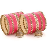 Rani Pink Hand Finish Designer Wedding Chooda for Bride
