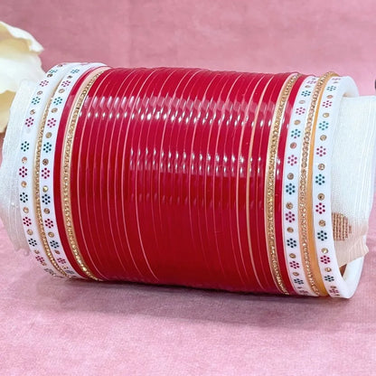 Semi Pearl Dark Red Designer Chuda | Chura | Chooda