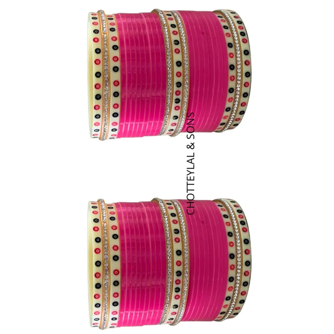 Hand Finished Designer Rani Pink Wedding Chooda/Choora/Chura for the Bride
