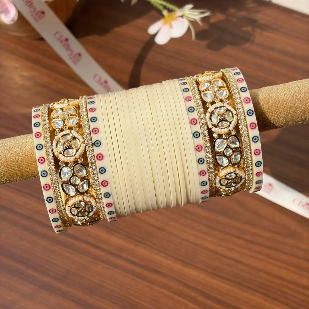 Traditional Ivory Chooda for a Regal Wedding Look