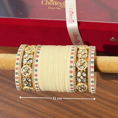 Traditional Ivory Chooda for a Regal Wedding Look