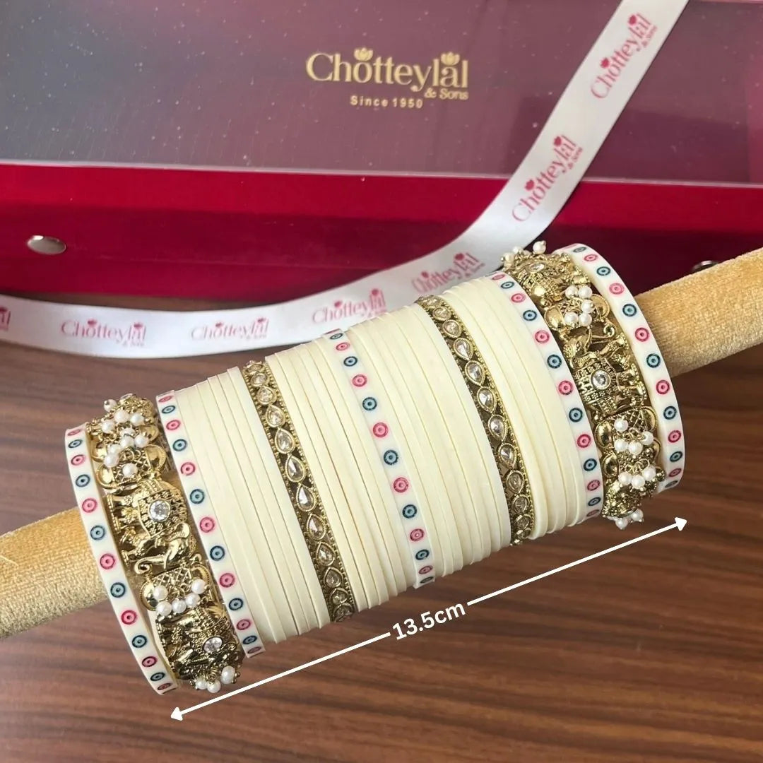 Ivory Bridal Chooda with Timeless Heritage Design
