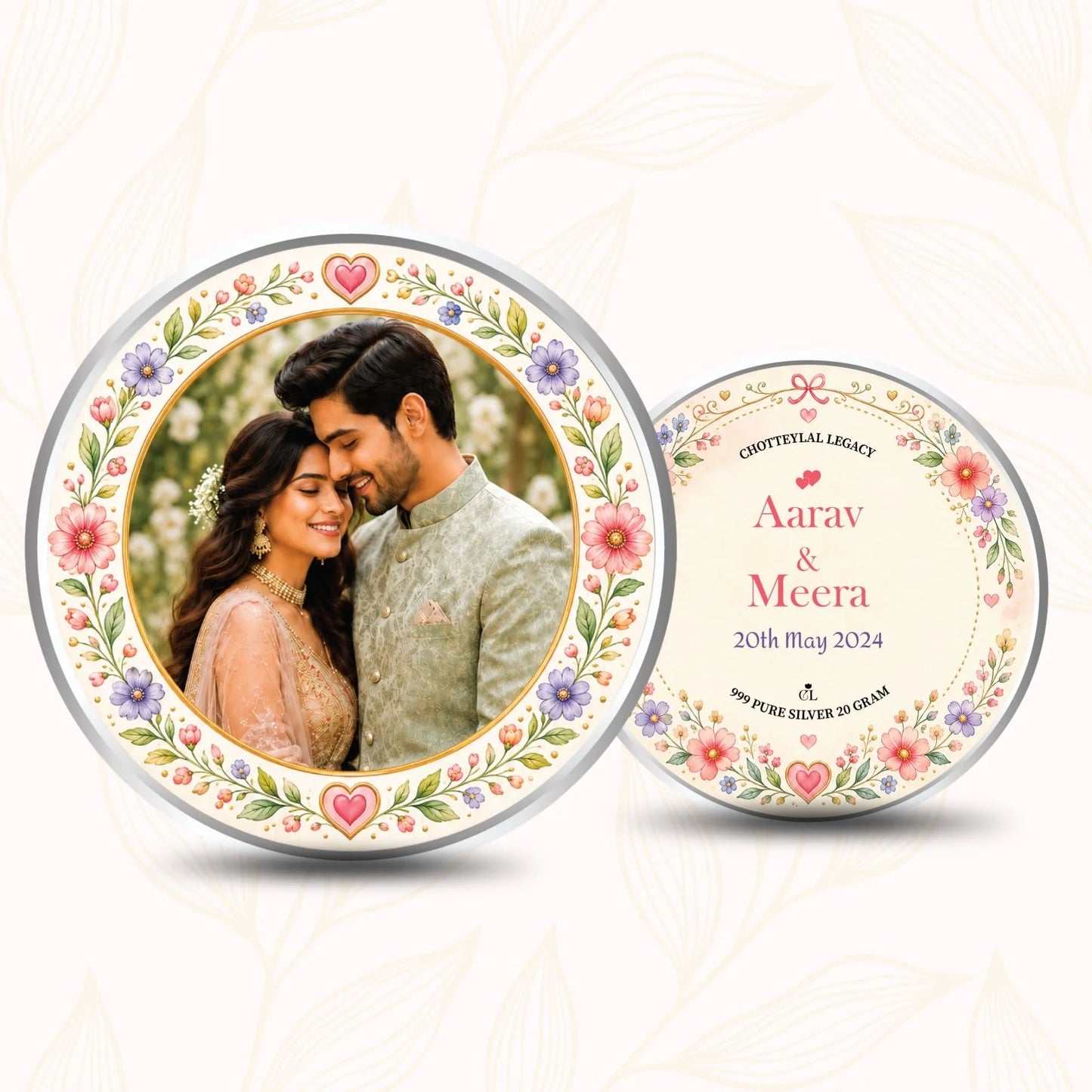 Chotteylal & Sons Customised Couple Silver Coin