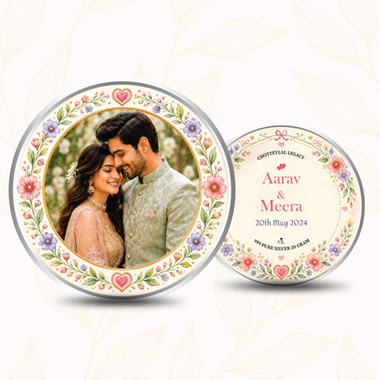 Chotteylal & Sons Customised Couple Silver Coin