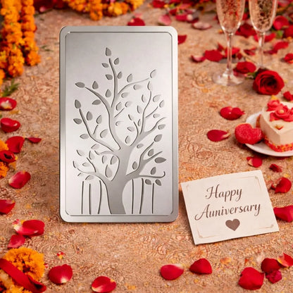 MMTC Banyan Tree, Silver, Bar Shape, Single (10 g), 999 Purity Silver Coin - Anniversary Gifts