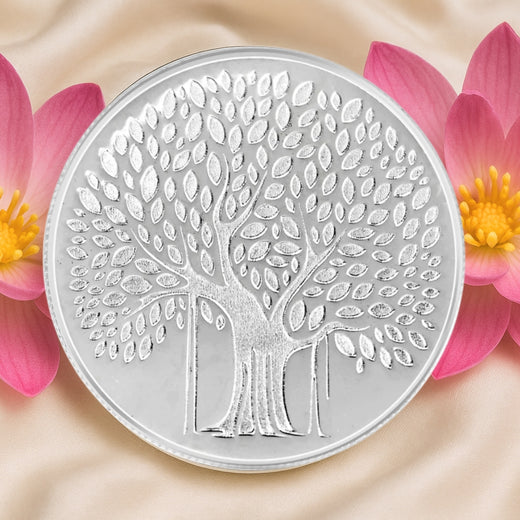 Banyan Tree, Silver, Round Shape, Single (Multiple Weights)