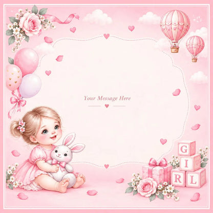 Musical Baby Girl Coin Box, UV Printed, Round Shape - Set of 5 Coins (2 g Each, Total 10 g)
