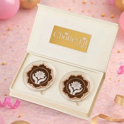 Lotus In Hand, Rose Gold, Lotus Shape, Set  of 2 Coins (50 gs Each), 999 Purity Silver Coin - Birthday Gifts