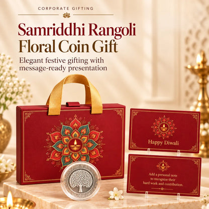 Samriddhi Rangoli 10g Floral Coin Gift - Add Logo/Text