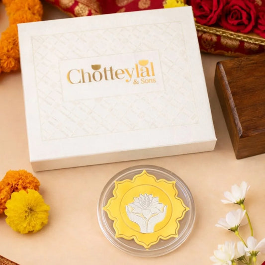 Lotus In Hand, Lotus Shape, Single (25 g), 999 Purity Silver Coin - Wedding Gifts