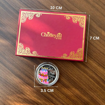 Colorful Happy Birthday, UV Printed, Round Shape, Single (10 Gram), 999 Purity Silver Coin - Ready To Ship