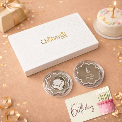 Lotus In Hand, Silver Color, Lotus Shape, 999 Purity Silver Coin - Ready To Ship Birthday Gifts