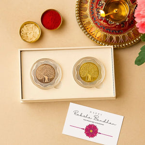 Banyan Tree, Floral Shape, Set of 2 Coins (20 g Each)
