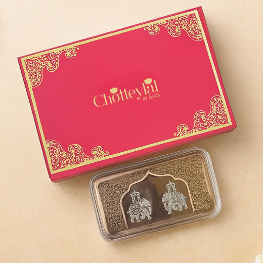 The Aashirwaad Two Elephant 10g Dollar Shape Silver Coin